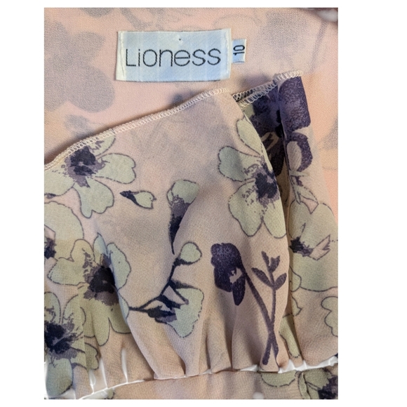 Lioness Pink & Lavender Floral Boho Ruffled Romper/ Playsuit SZ 10 - Picture 5 of 7